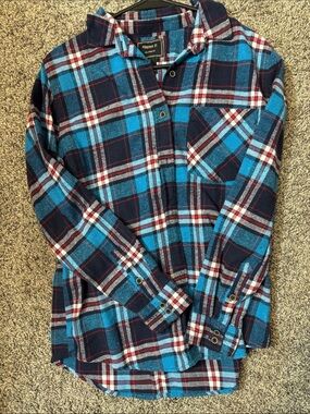 Forever 21 Blue and Navy Plaid Button-Down Shirt